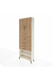 Arges Dolap 4 Raflı 4 Çekmeceli 2 Kapaklı 88x30x243 - S33M119V3A