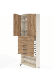 Arges Dolap 4 Raflı 4 Çekmeceli 2 Kapaklı 88x30x243 - S33M119V3A