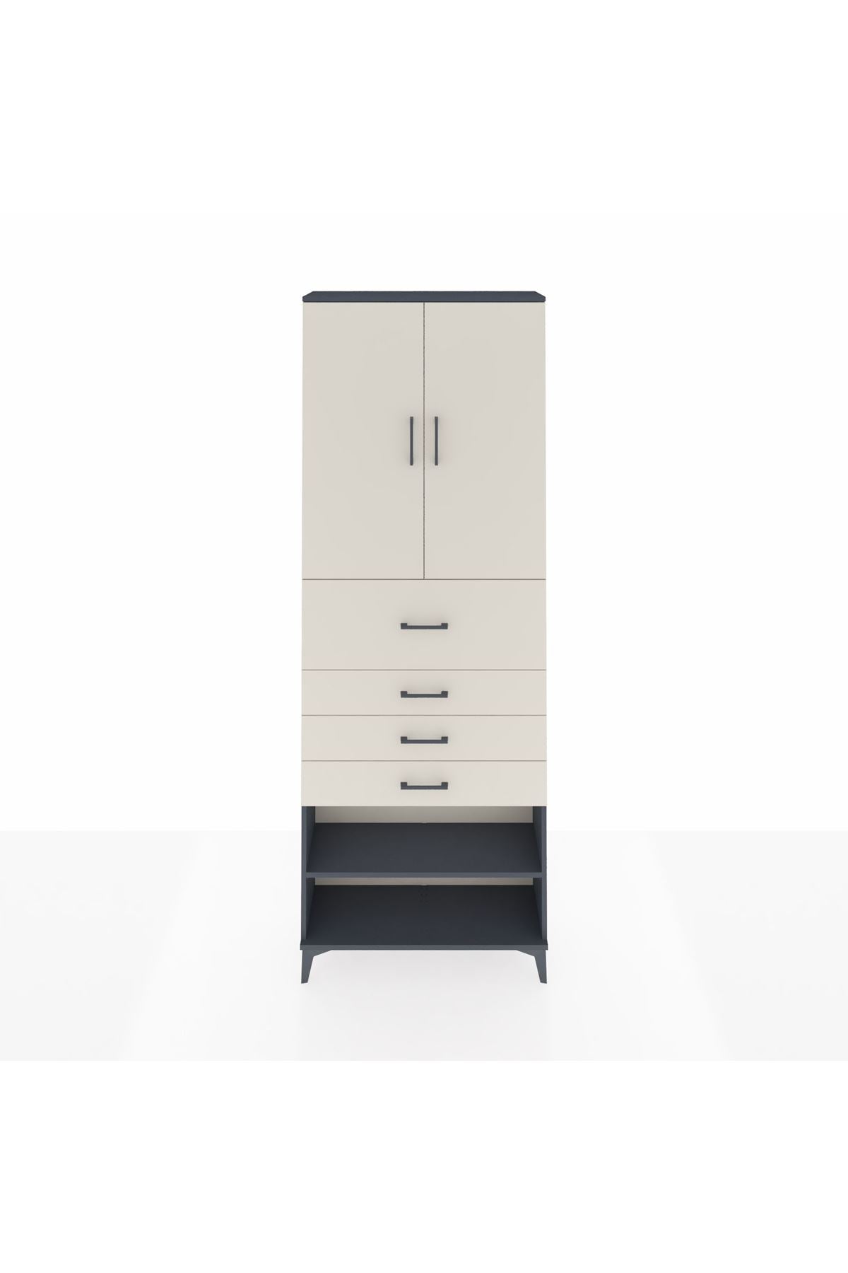 Arges Dolap 4 Raflı 4 Çekmeceli 2 Kapaklı 88x30x243 - S33M119V4A