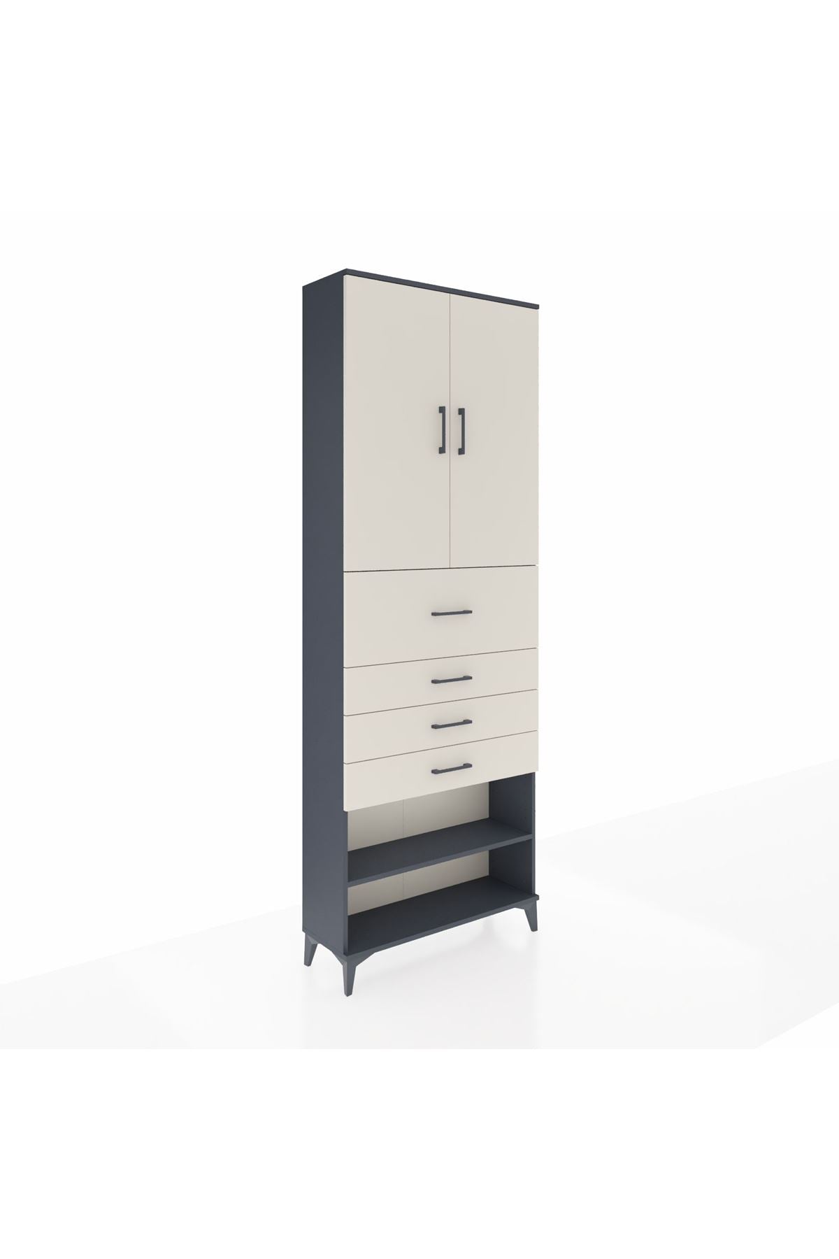 Arges Dolap 4 Raflı 4 Çekmeceli 2 Kapaklı 88x30x243 - S33M119V4A