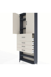 Arges Dolap 4 Raflı 4 Çekmeceli 2 Kapaklı 88x30x243 - S33M119V4A