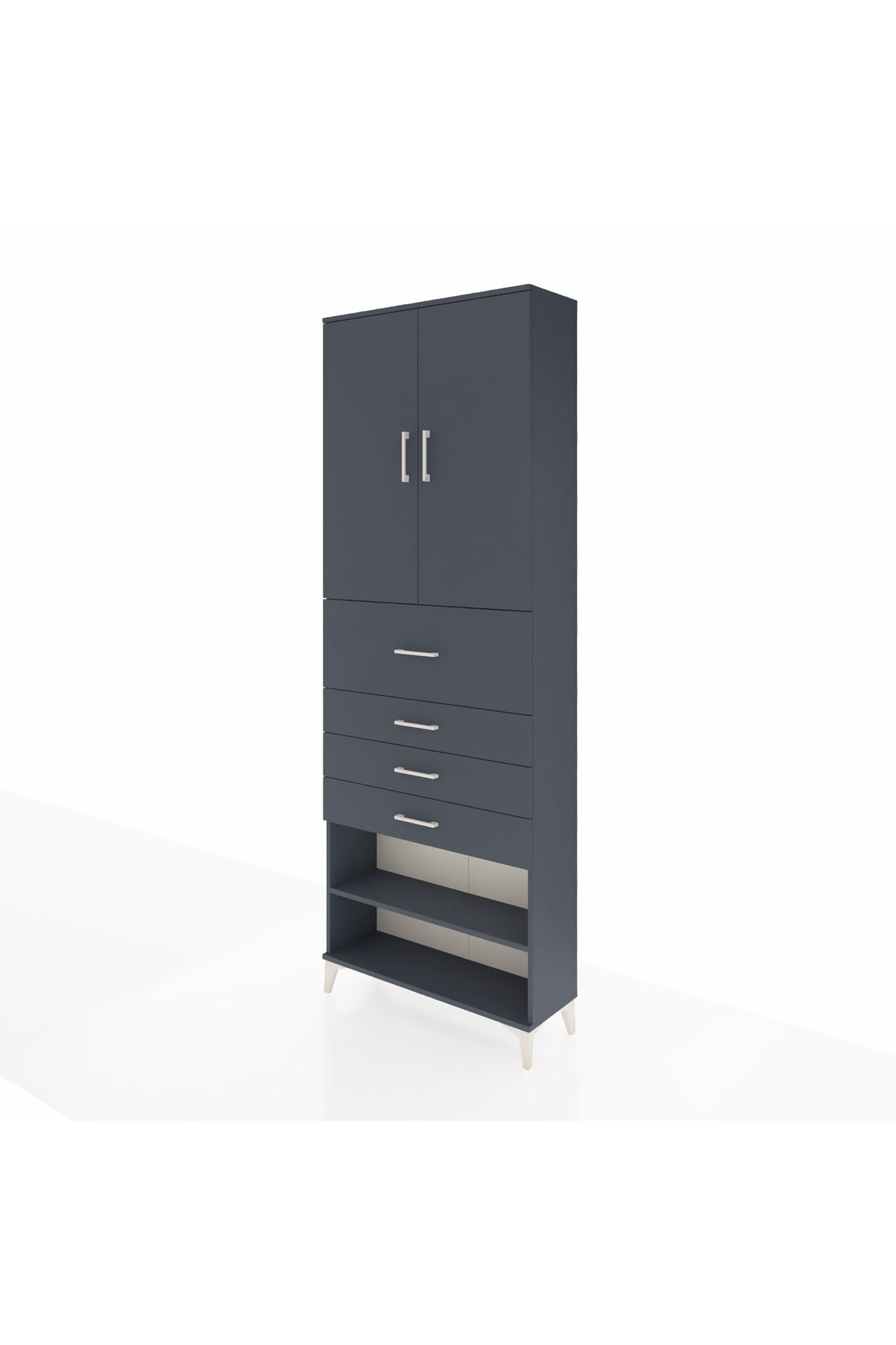 Arges Dolap 4 Raflı 4 Çekmeceli 2 Kapaklı 88x30x243 - S33M119V5A