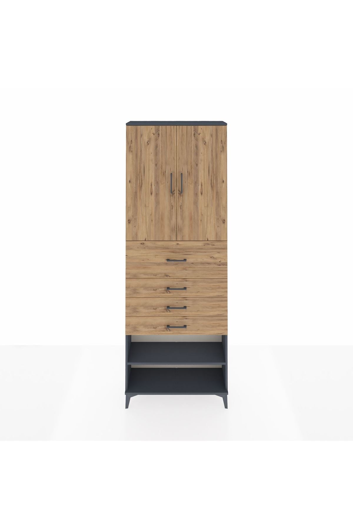 Arges Dolap 4 Raflı 4 Çekmeceli 2 Kapaklı 88x30x243 - S33M119V6A