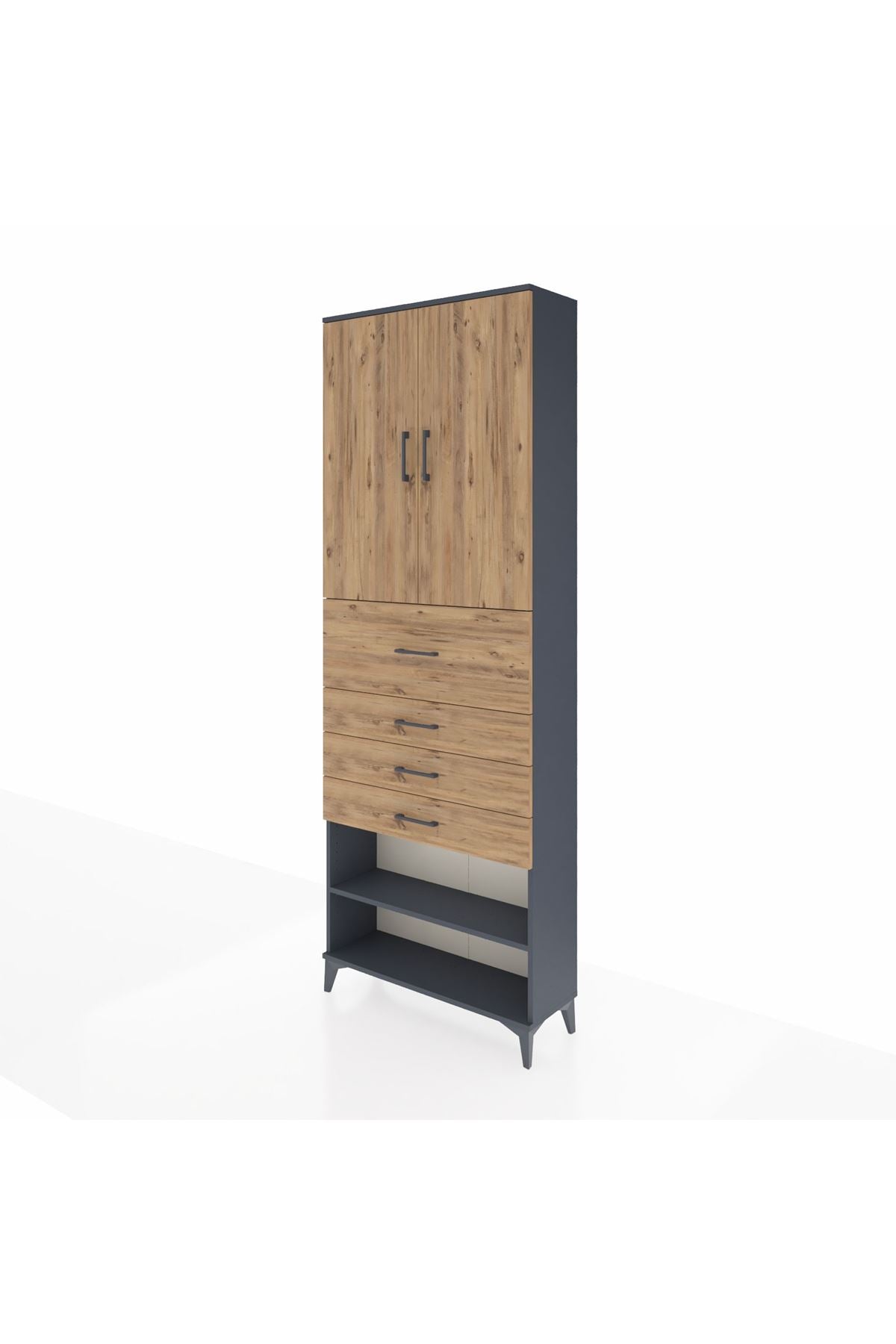 Arges Dolap 4 Raflı 4 Çekmeceli 2 Kapaklı 88x30x243 - S33M119V6A