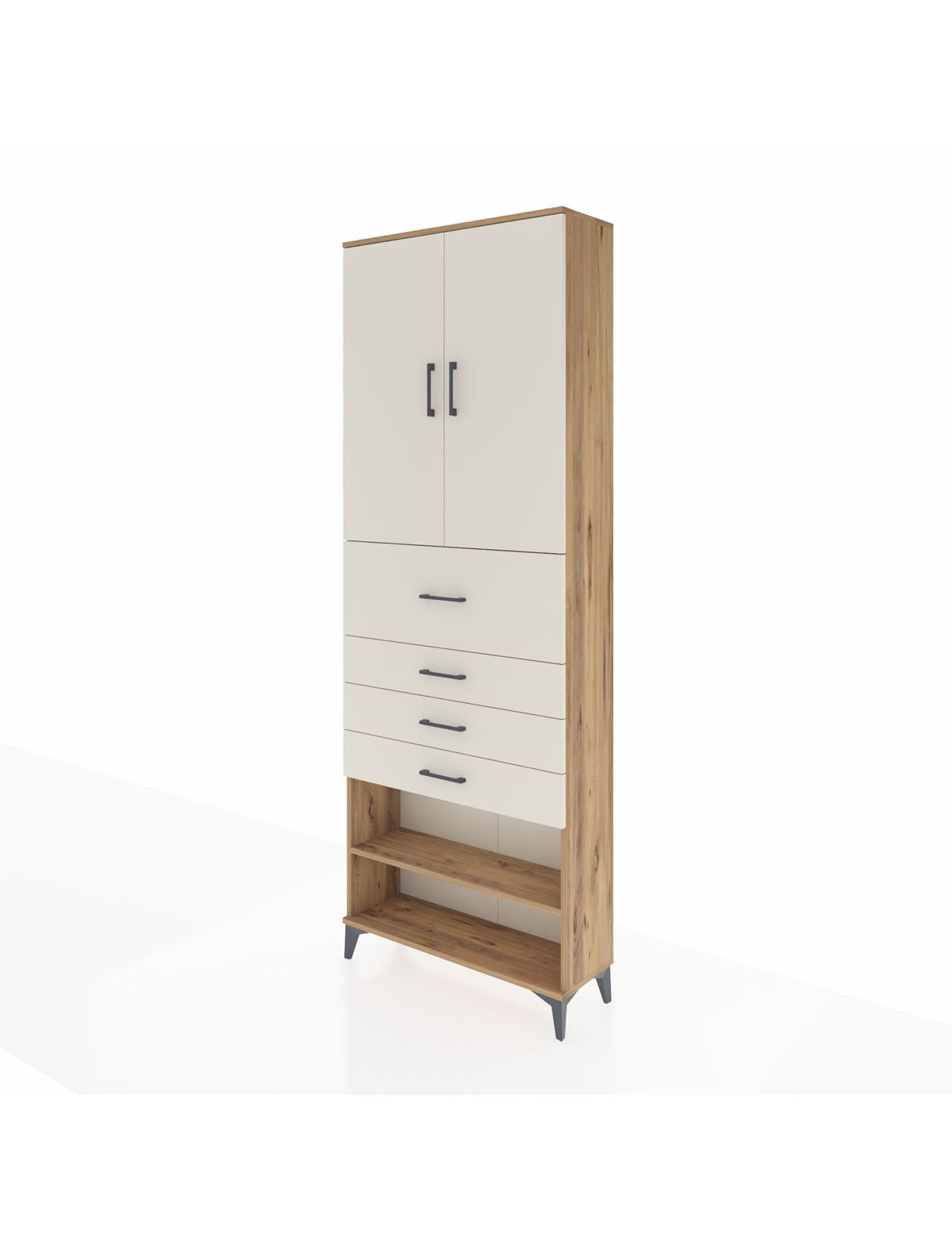 Arges Dolap 4 Raflı 4 Çekmeceli 2 Kapaklı 88x30x243 - S33M119V7A