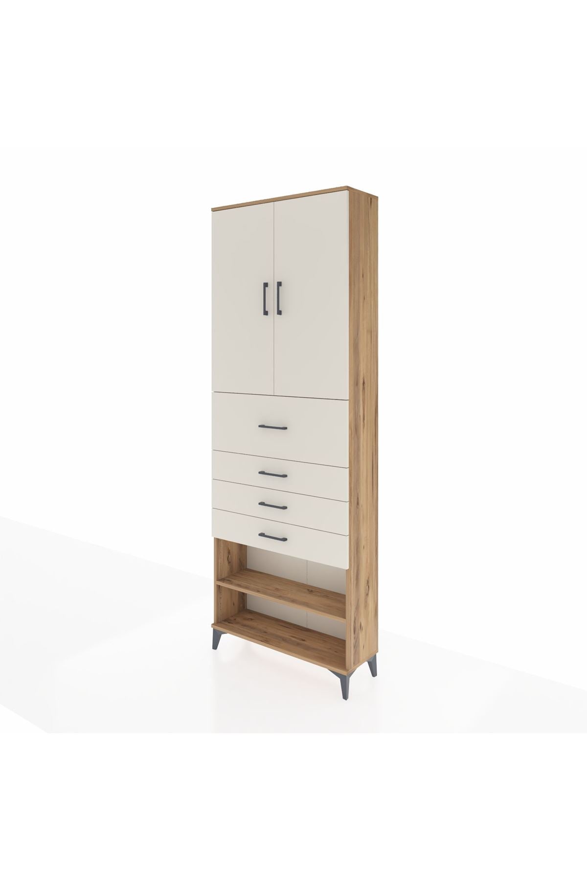 Arges Dolap 4 Raflı 4 Çekmeceli 2 Kapaklı 88x30x243 - S33M119V7A