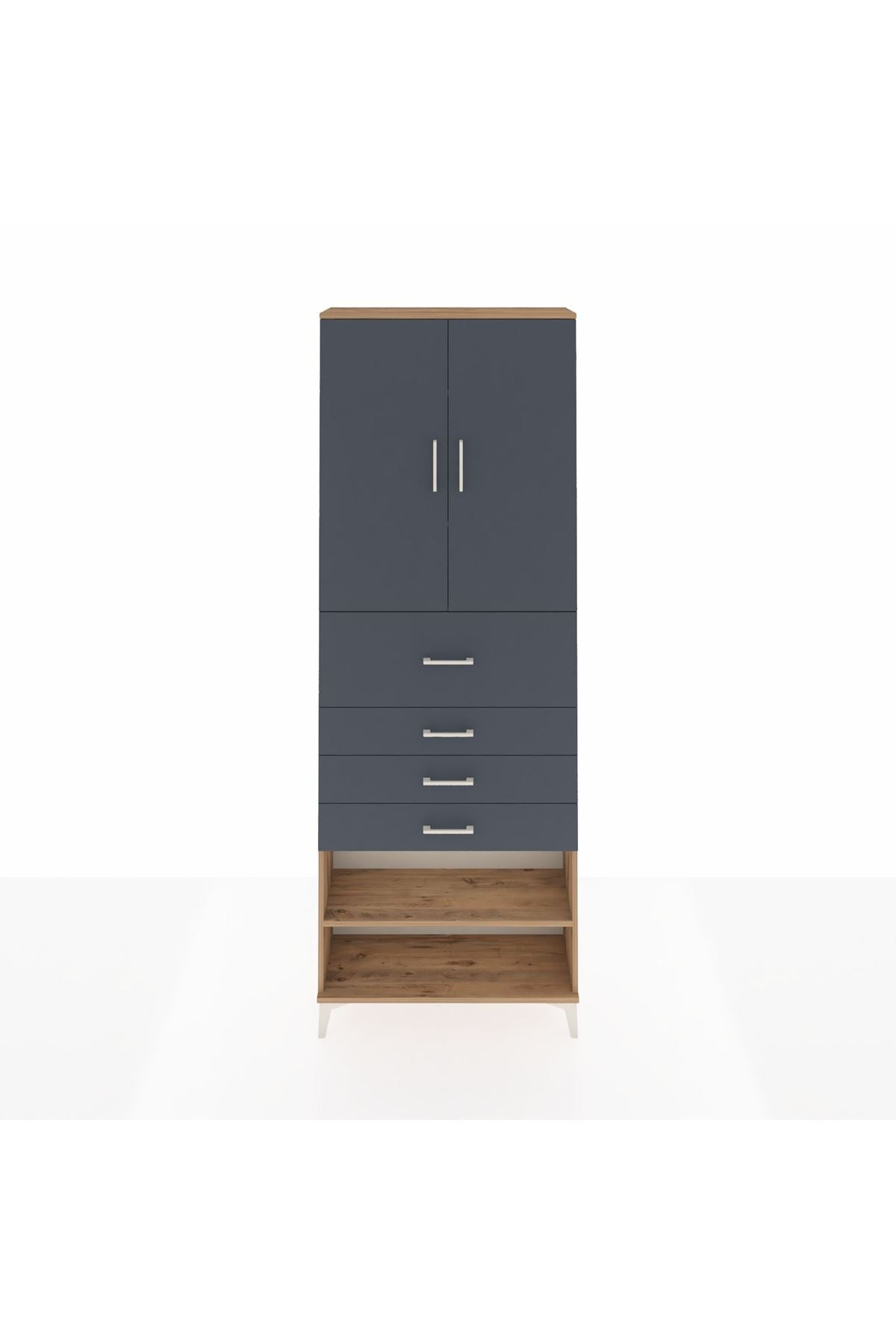 Arges Dolap 4 Raflı 4 Çekmeceli 2 Kapaklı 88x30x243 - S33M119V8A