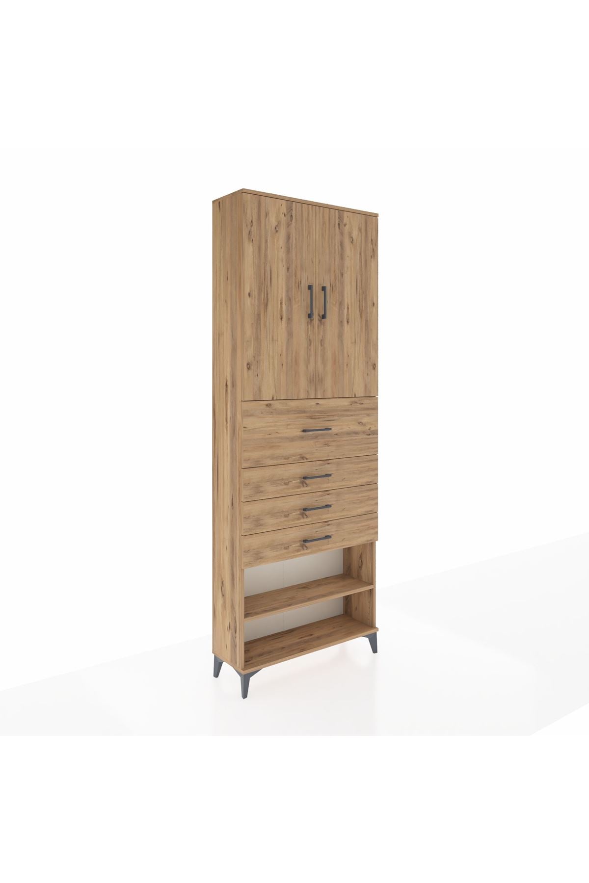 Arges Dolap 4 Raflı 4 Çekmeceli 2 Kapaklı 88x30x243 - S33M119V9A