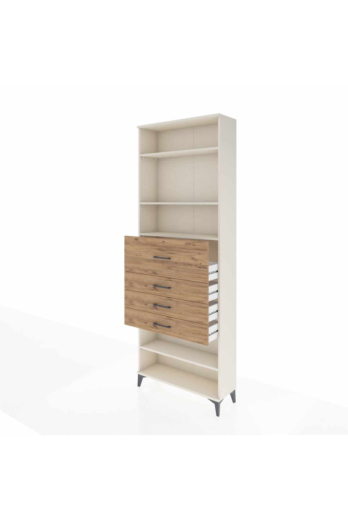 Arges Dolap 4 Raflı 4 Çekmeceli 88x30x243 - S33M120V3A