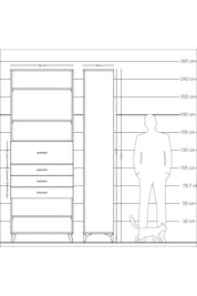 Arges Dolap 4 Raflı 4 Çekmeceli 88x30x243 - S33M120V5A