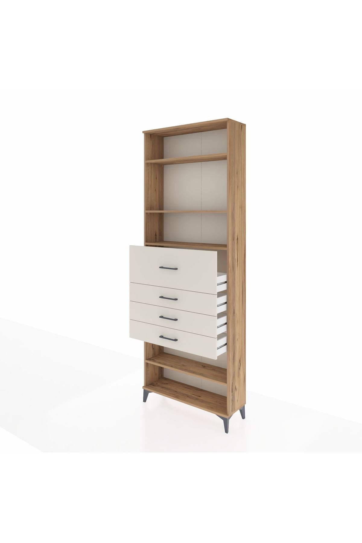 Arges Dolap 4 Raflı 4 Çekmeceli 88x30x243 - S33M120V7A