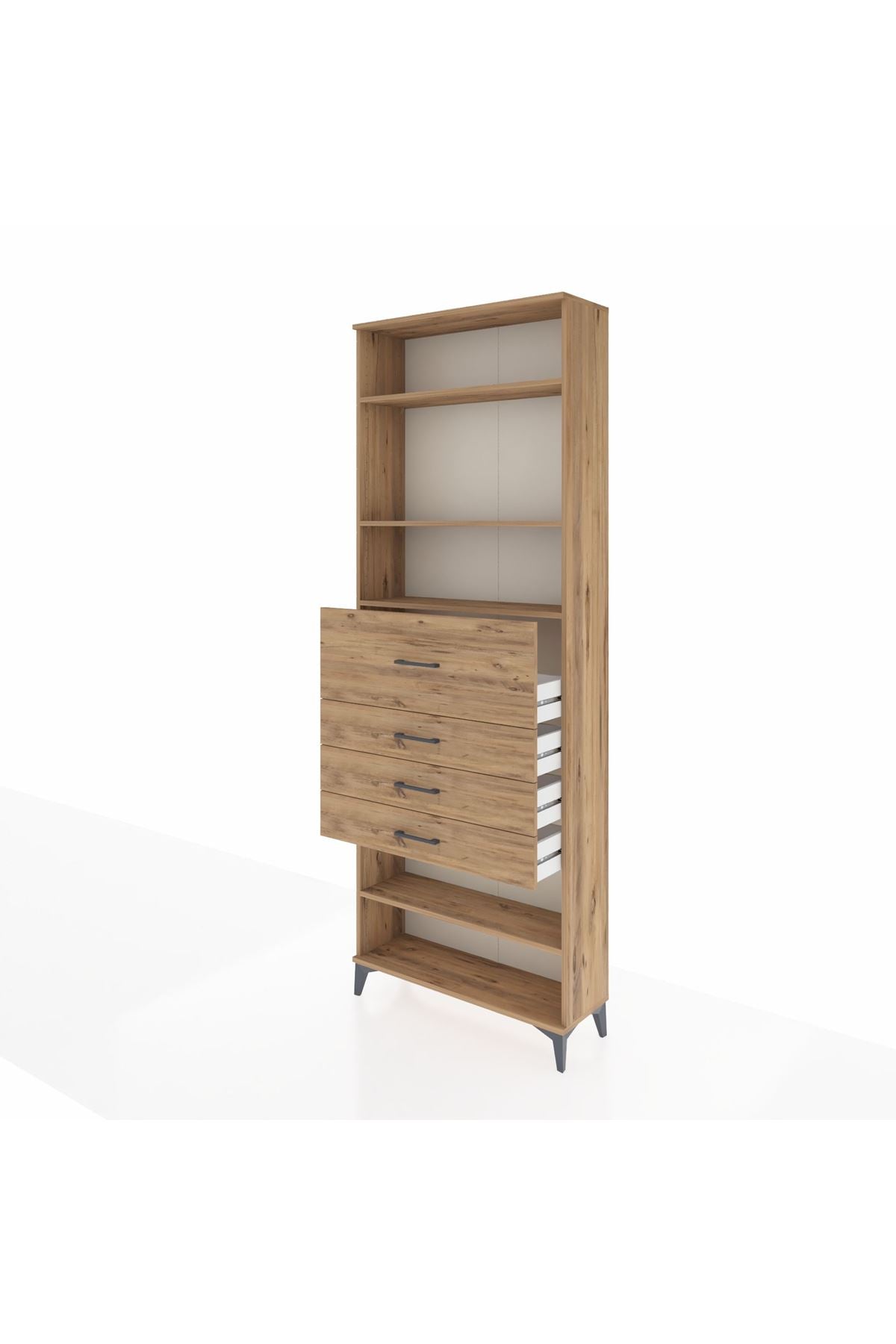 Arges Dolap 4 Raflı 4 Çekmeceli 88x30x243 - S33M120V9A