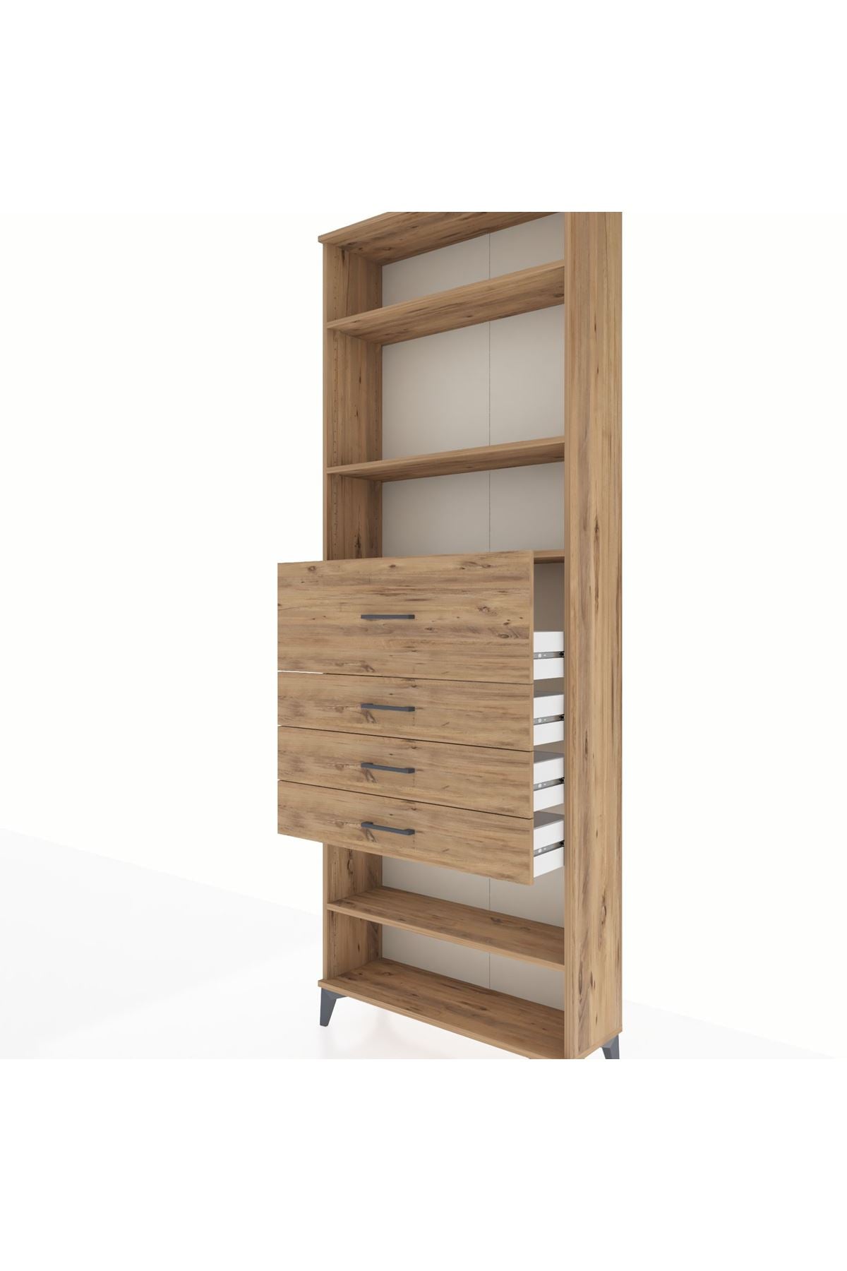 Arges Dolap 4 Raflı 4 Çekmeceli 88x30x243 - S33M120V9A