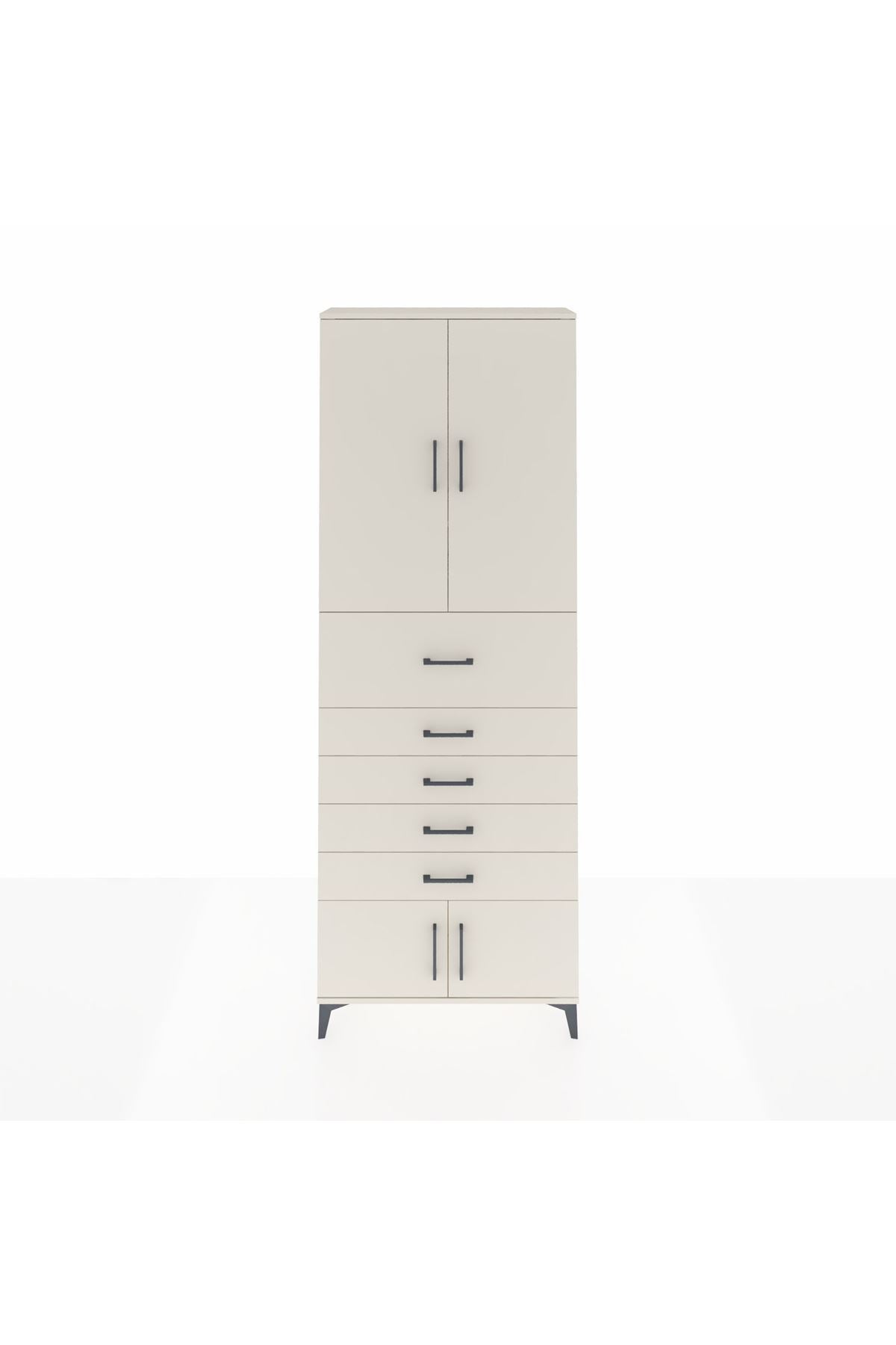 Arges Dolap 3 Raflı 5 Çekmeceli 4 Kapaklı 88x30x243 - S33M121V1A