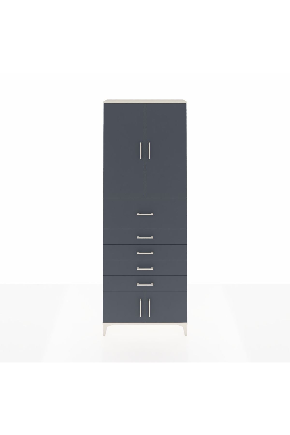 Arges Dolap 3 Raflı 5 Çekmeceli 4 Kapaklı 88x30x243 - S33M121V2A