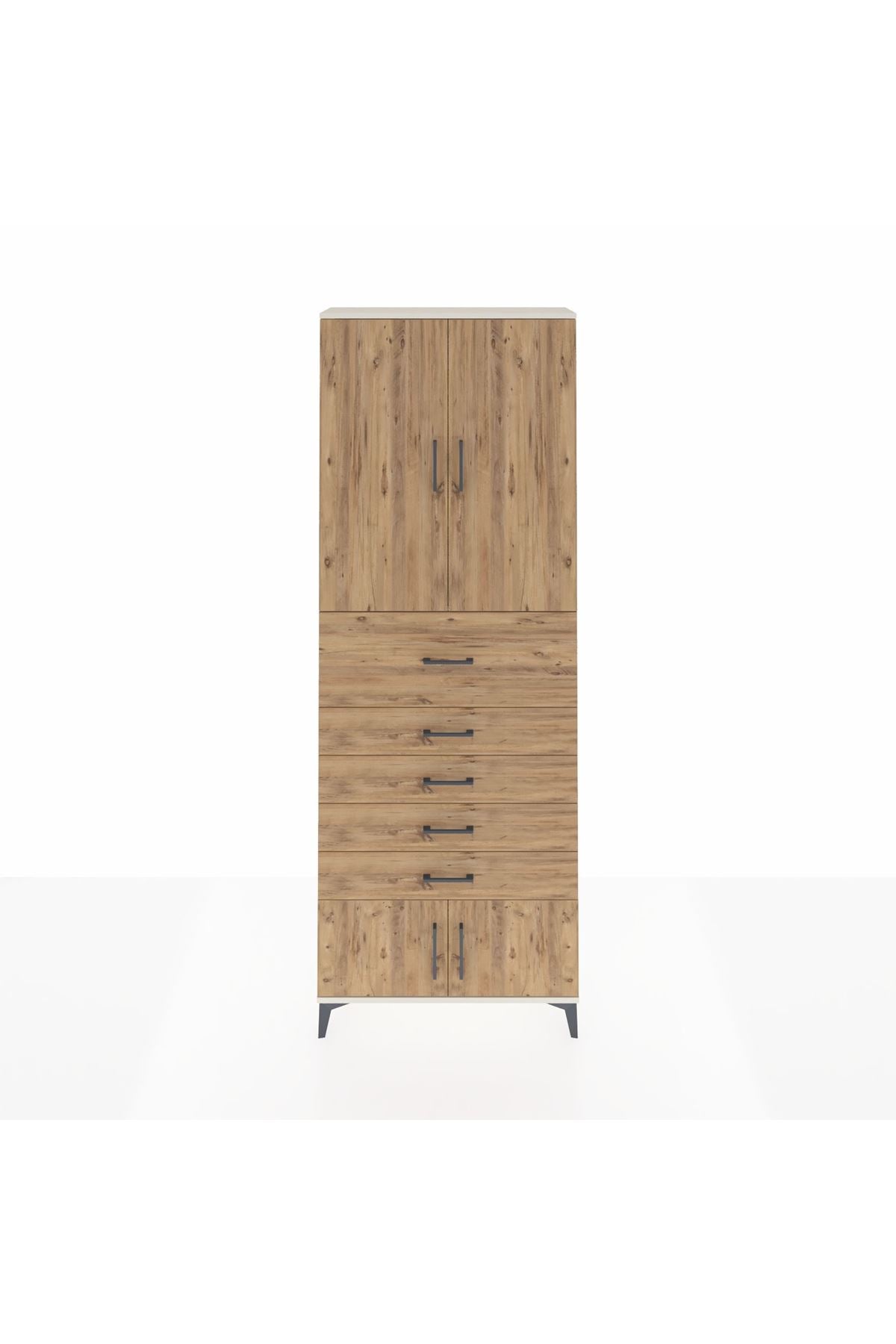Arges Dolap 3 Raflı 5 Çekmeceli 4 Kapaklı 88x30x243 - S33M121V3A