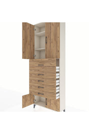 Arges Dolap 3 Raflı 5 Çekmeceli 4 Kapaklı 88x30x243 - S33M121V3A