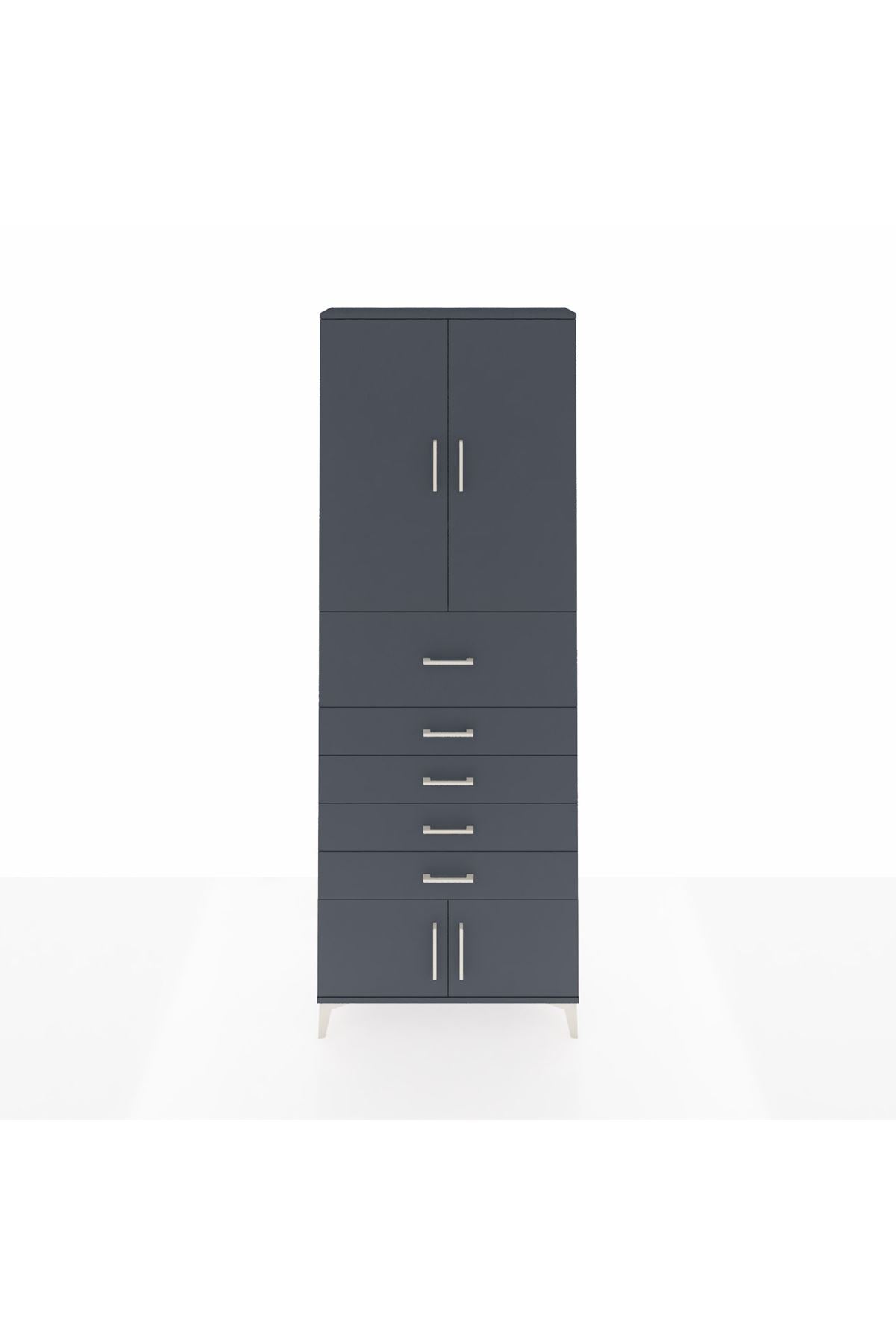 Arges Dolap 3 Raflı 5 Çekmeceli 4 Kapaklı 88x30x243 - S33M121V5A