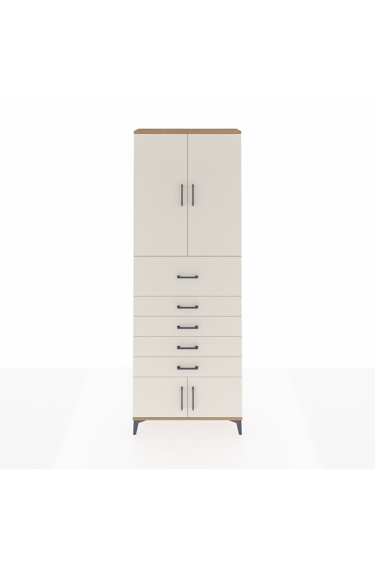 Arges Dolap 3 Raflı 5 Çekmeceli 4 Kapaklı 88x30x243 - S33M121V7A