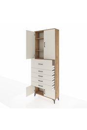 Arges Dolap 3 Raflı 5 Çekmeceli 4 Kapaklı 88x30x243 - S33M121V7A