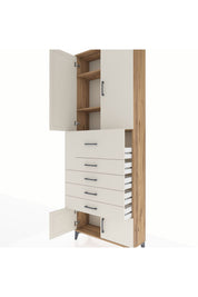 Arges Dolap 3 Raflı 5 Çekmeceli 4 Kapaklı 88x30x243 - S33M121V7A