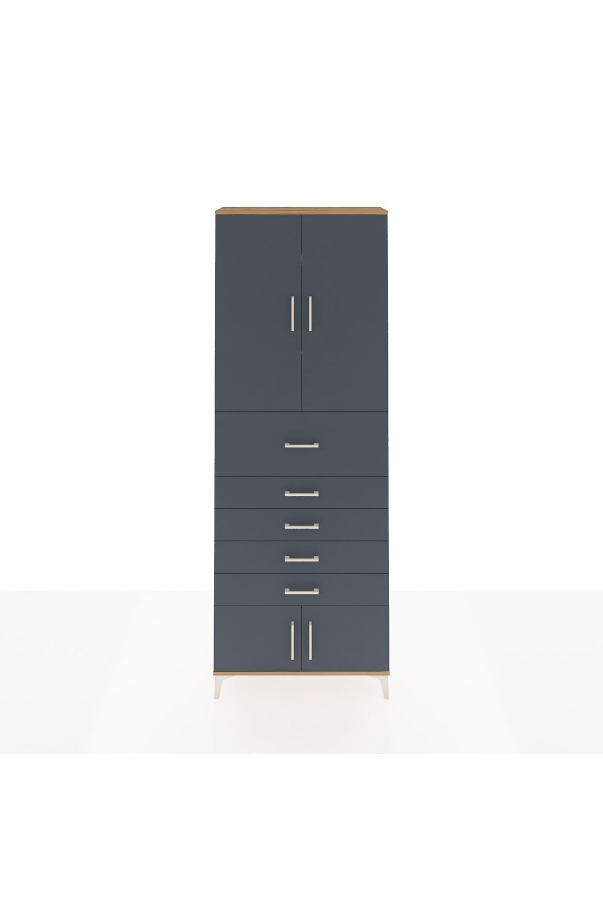 Arges Dolap 3 Raflı 5 Çekmeceli 4 Kapaklı 88x30x243 - S33M121V8A