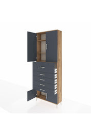 Arges Dolap 3 Raflı 5 Çekmeceli 4 Kapaklı 88x30x243 - S33M121V8A