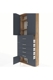 Arges Dolap 3 Raflı 5 Çekmeceli 4 Kapaklı 88x30x243 - S33M121V8A