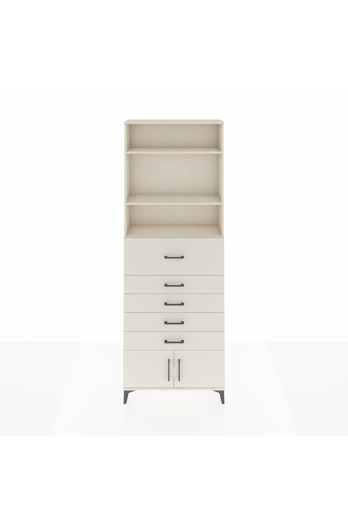 Arges Dolap 3 Raflı 5 Çekmeceli 2 Kapaklı 88x30x243 - S33M122V1A