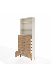 Arges Dolap 3 Raflı 5 Çekmeceli 2 Kapaklı 88x30x243 - S33M122V3A