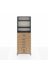 Arges Dolap 3 Raflı 5 Çekmeceli 2 Kapaklı 88x30x243
