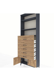 Arges Dolap 3 Raflı 5 Çekmeceli 2 Kapaklı 88x30x243 - S33M122V6A