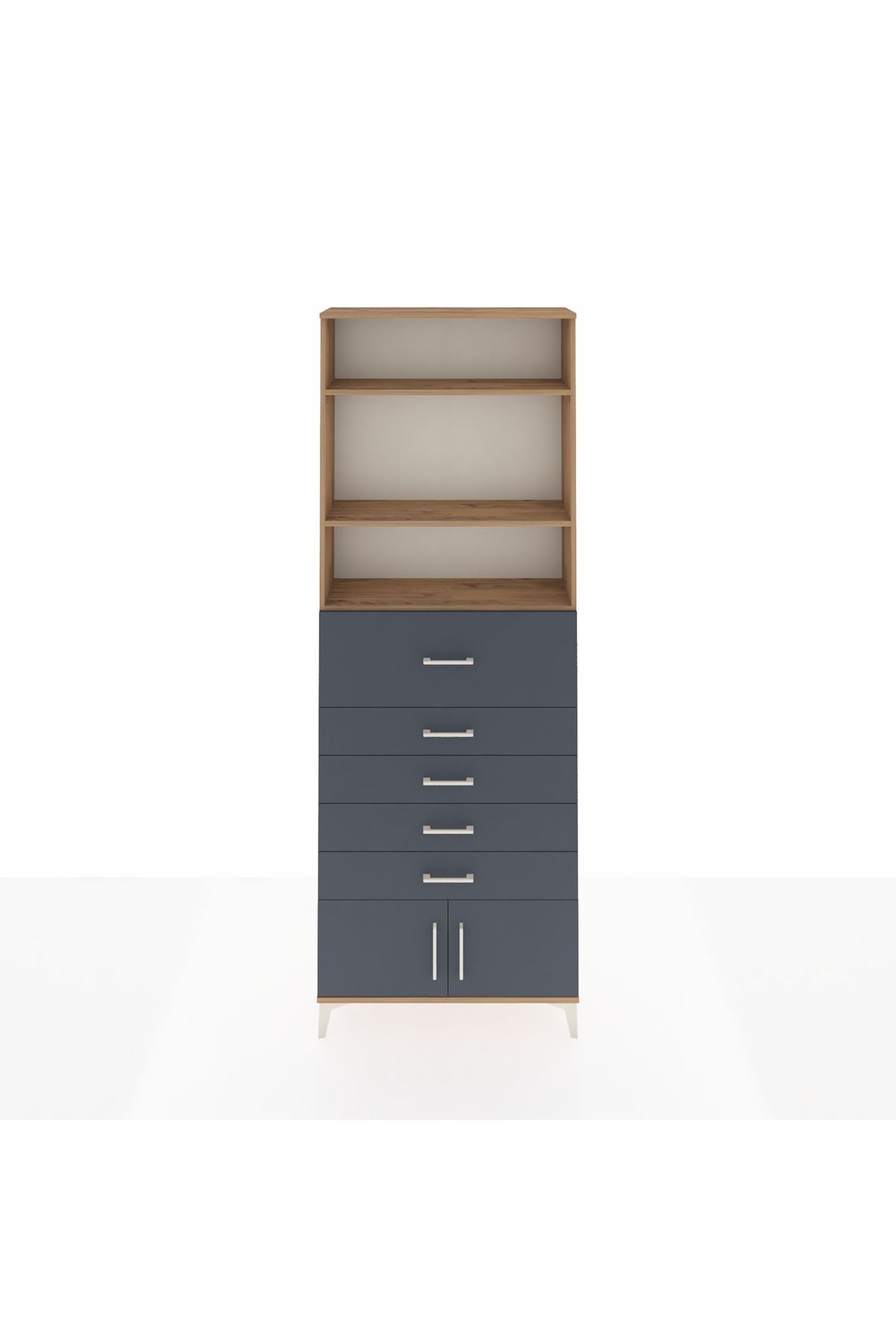 Arges Dolap 3 Raflı 5 Çekmeceli 2 Kapaklı 88x30x243 - S33M122V8A