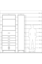 Arges Dolap 3 Raflı 5 Çekmeceli 2 Kapaklı 88x30x243 - S33M122V7A
