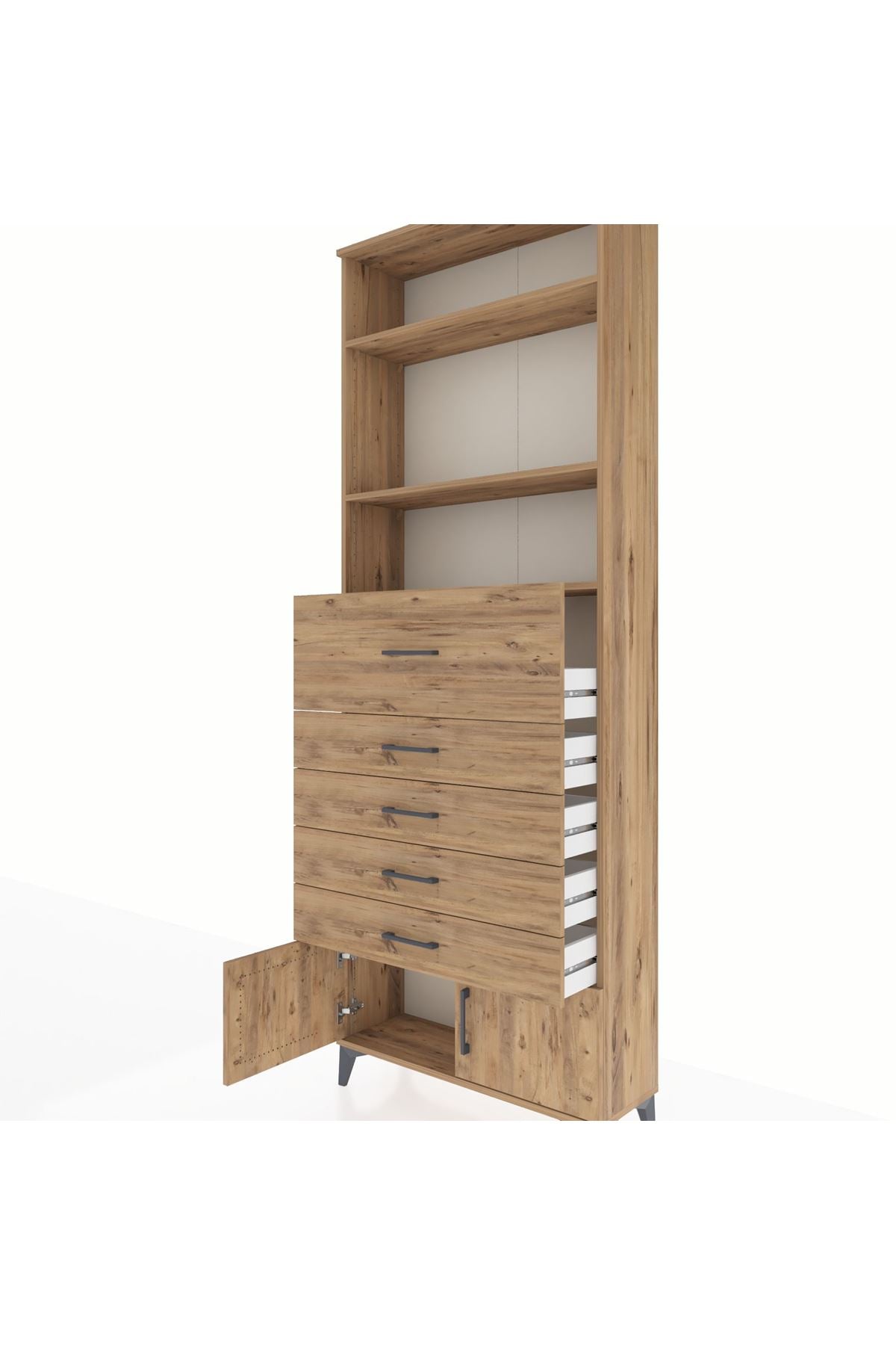 Arges Dolap 3 Raflı 5 Çekmeceli 2 Kapaklı 88x30x243 - S33M122V9A