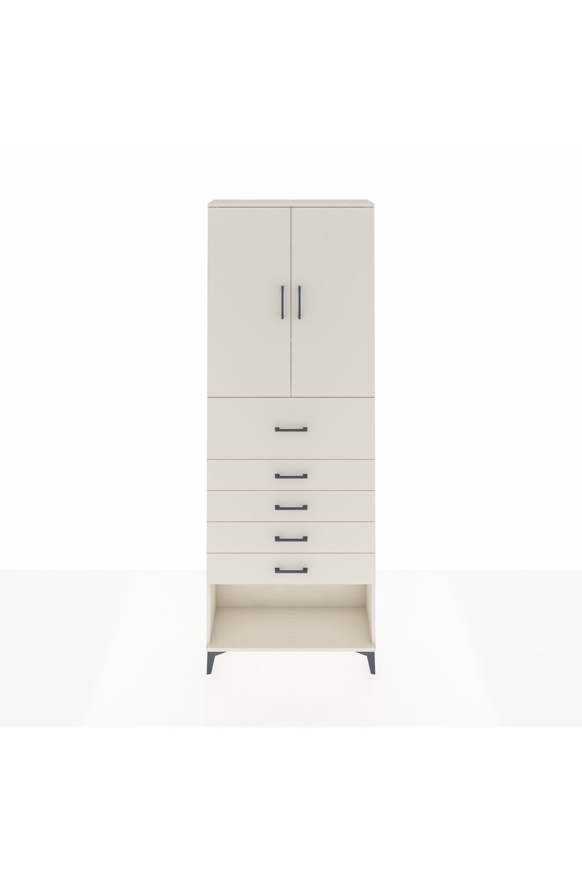 Arges Dolap 3 Raflı 5 Çekmeceli 2 Kapaklı 88x30x243 - S33M123V1A