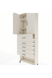 Arges Dolap 3 Raflı 5 Çekmeceli 2 Kapaklı 88x30x243 - S33M123V1A