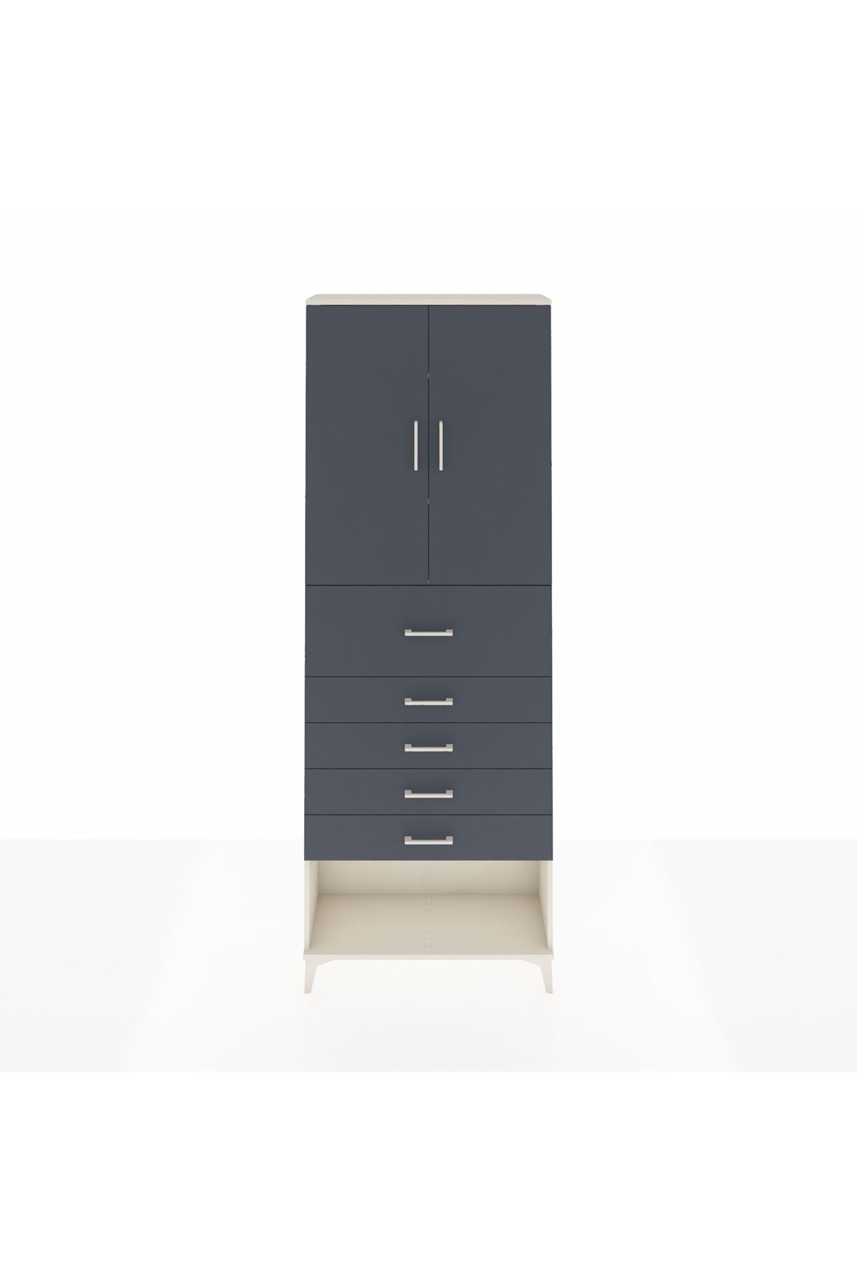 Arges Dolap 3 Raflı 5 Çekmeceli 2 Kapaklı 88x30x243 - S33M123V2A