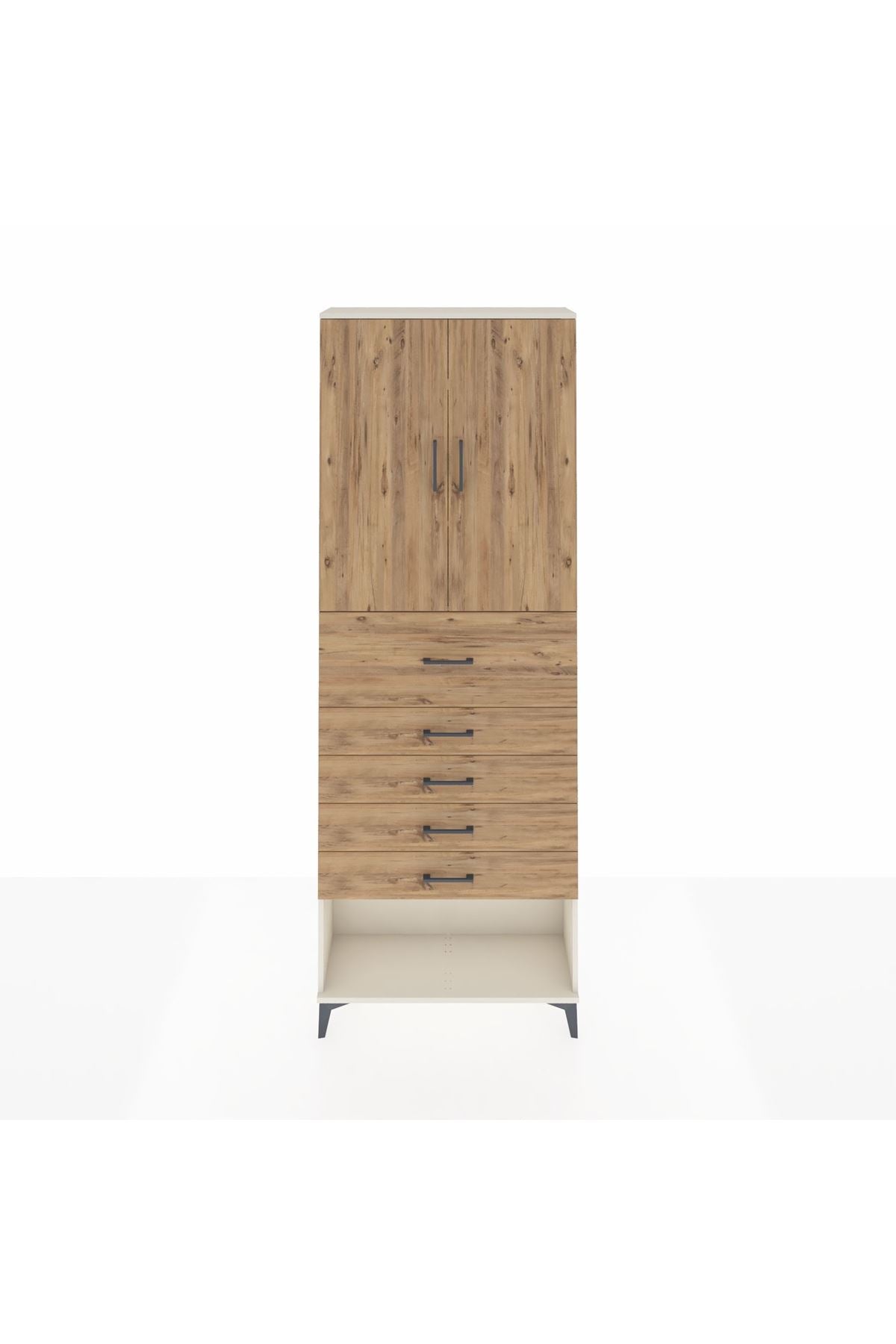 Arges Dolap 3 Raflı 5 Çekmeceli 2 Kapaklı 88x30x243 - S33M123V3A