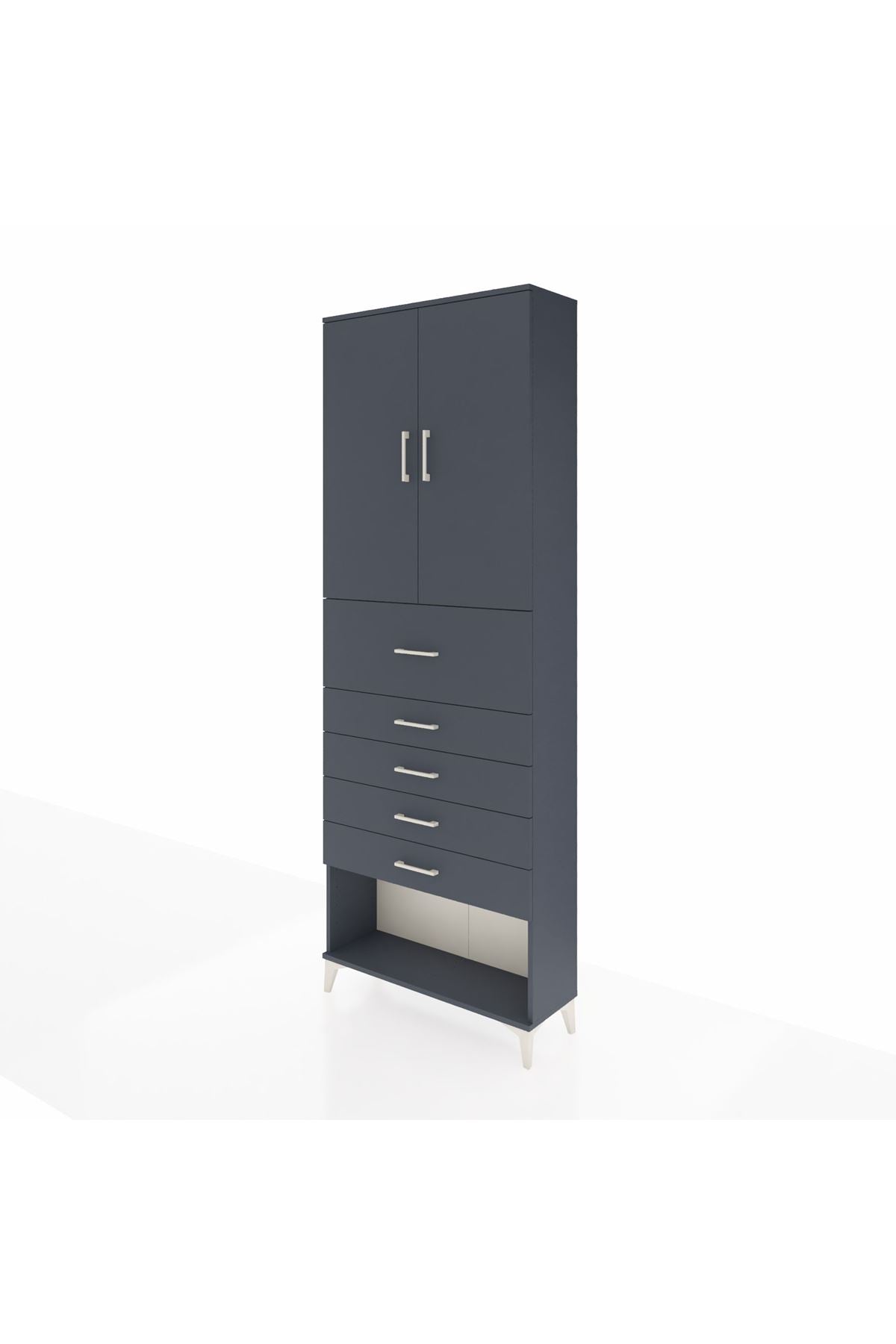 Arges Dolap 3 Raflı 5 Çekmeceli 2 Kapaklı 88x30x243 - S33M123V5A