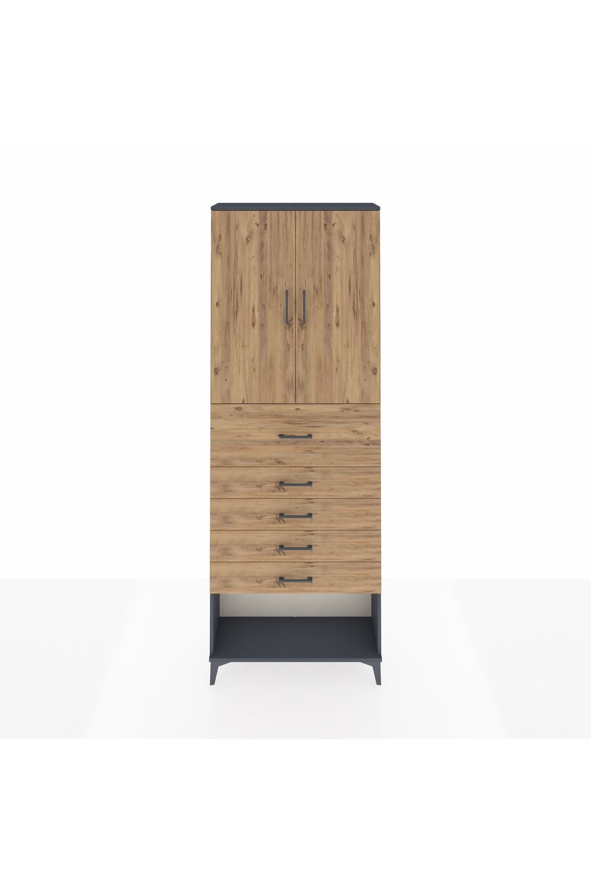 Arges Dolap 3 Raflı 5 Çekmeceli 2 Kapaklı 88x30x243 - S33M123V6A