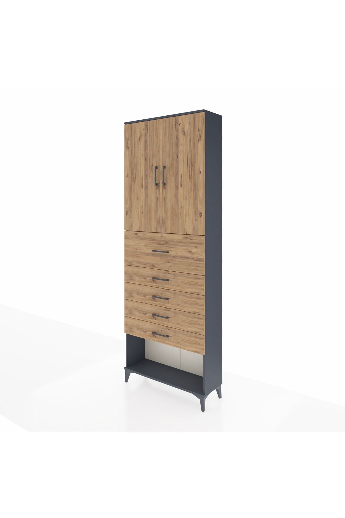 Arges Dolap 3 Raflı 5 Çekmeceli 2 Kapaklı 88x30x243 - S33M123V6A
