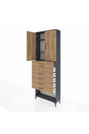Arges Dolap 3 Raflı 5 Çekmeceli 2 Kapaklı 88x30x243 - S33M123V6A