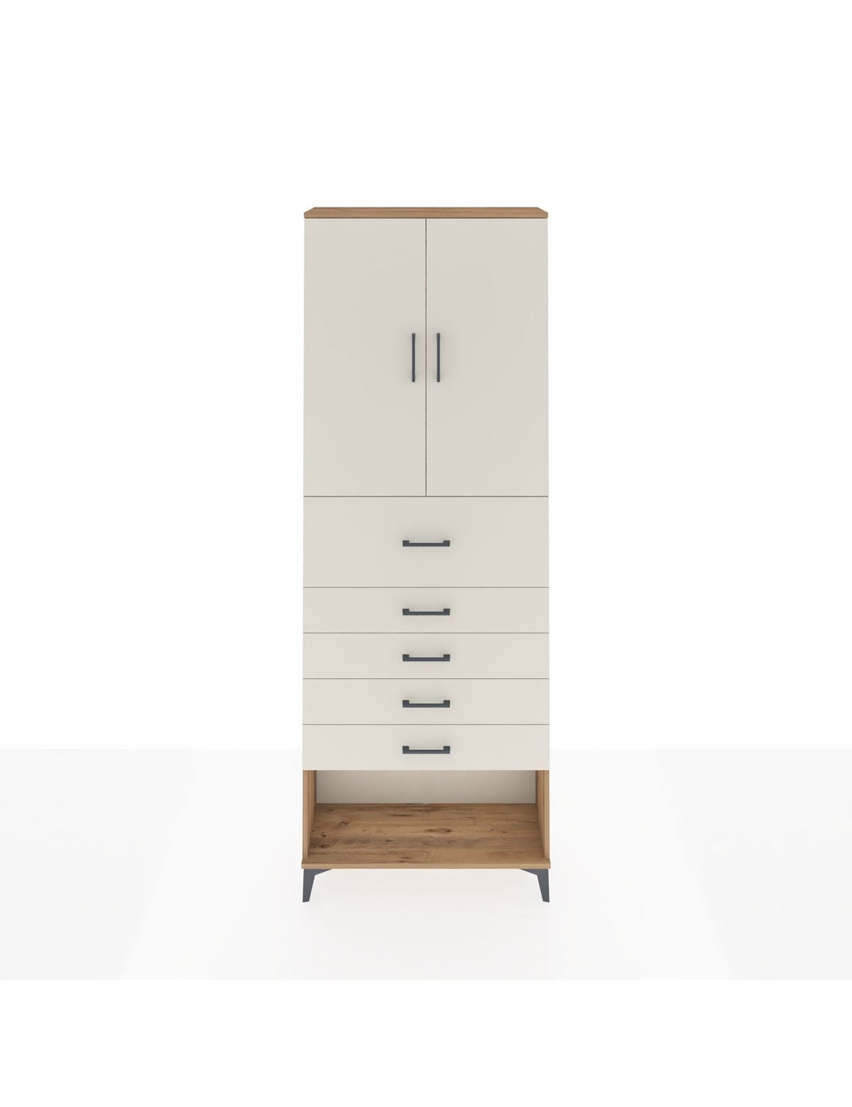 Arges Dolap 3 Raflı 5 Çekmeceli 2 Kapaklı 88x30x243 - S33M123V7A