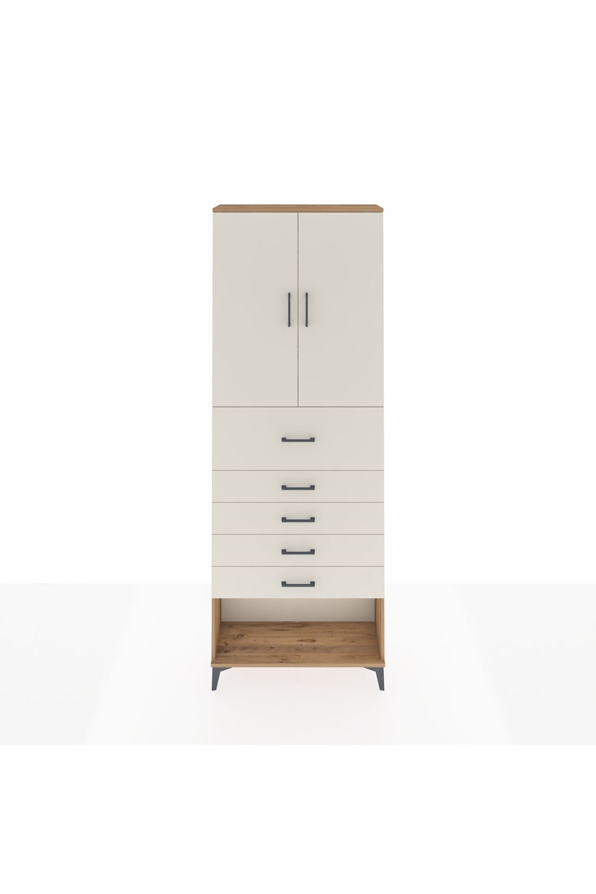 Arges Dolap 3 Raflı 5 Çekmeceli 2 Kapaklı 88x30x243 - S33M123V7A