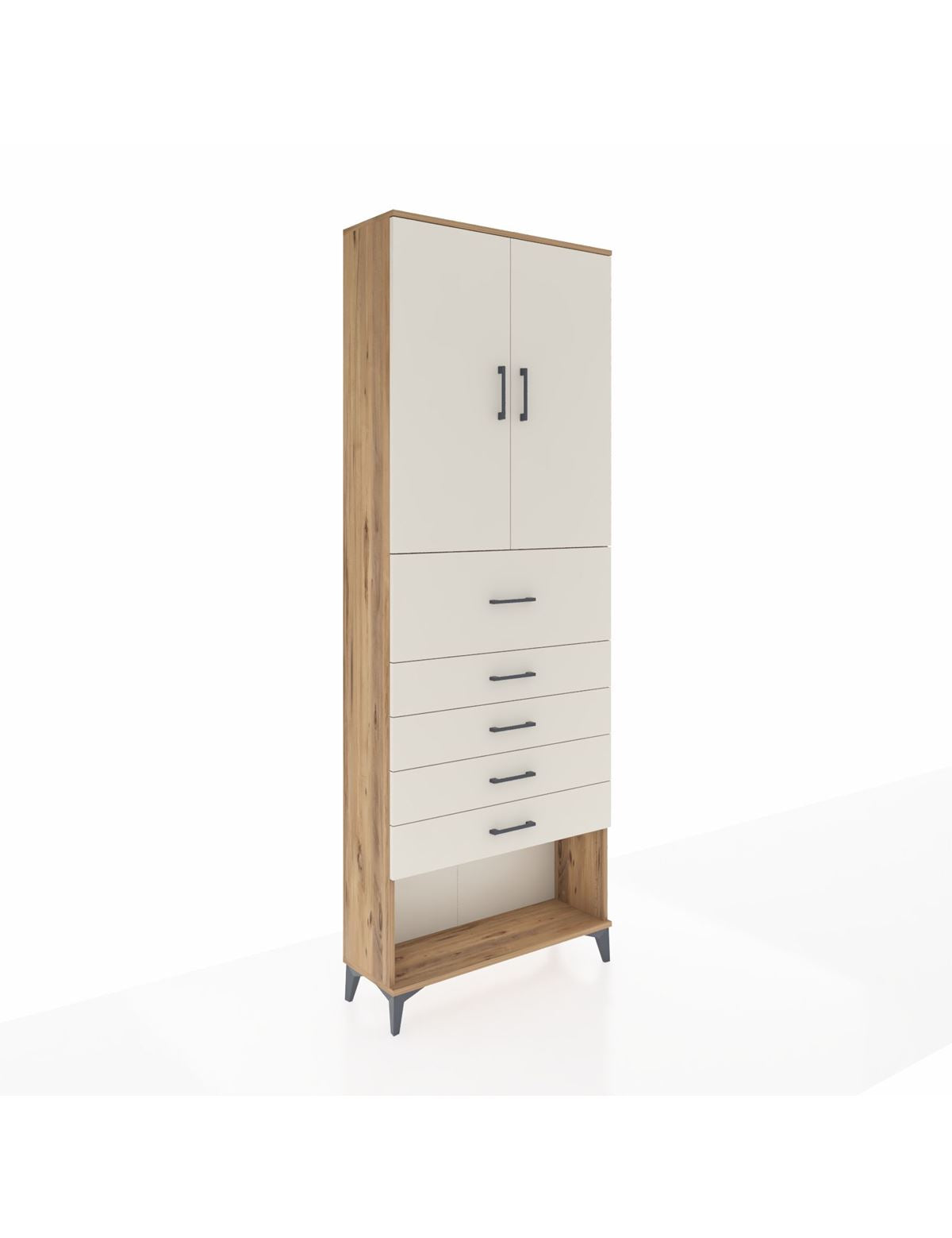 Arges Dolap 3 Raflı 5 Çekmeceli 2 Kapaklı 88x30x243 - S33M123V7A
