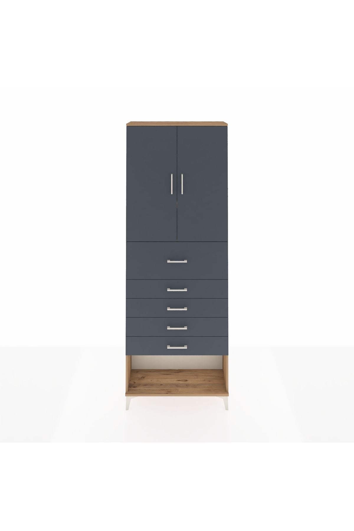 Arges Dolap 3 Raflı 5 Çekmeceli 2 Kapaklı 88x30x243 - S33M123V8A