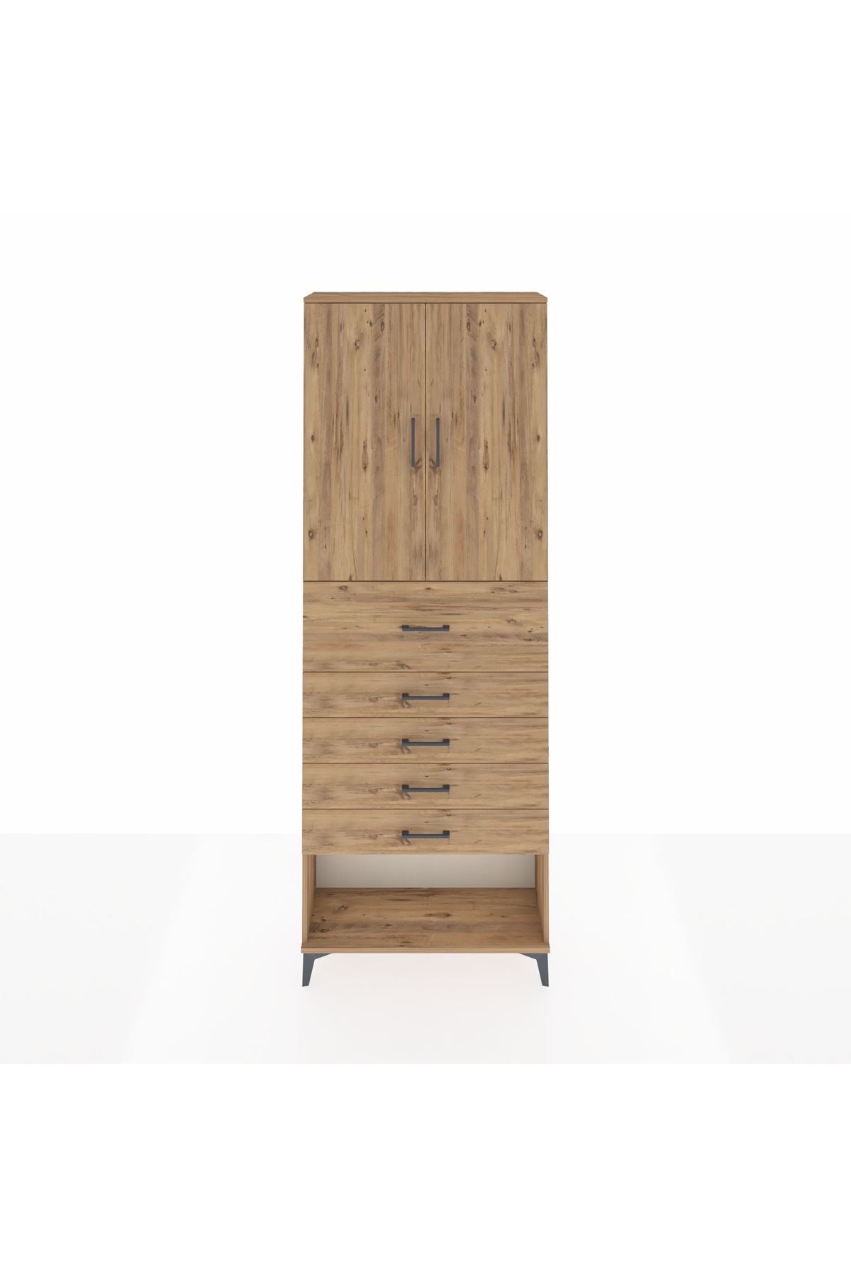 Arges Dolap 3 Raflı 5 Çekmeceli 2 Kapaklı 88x30x243 - S33M123V9A