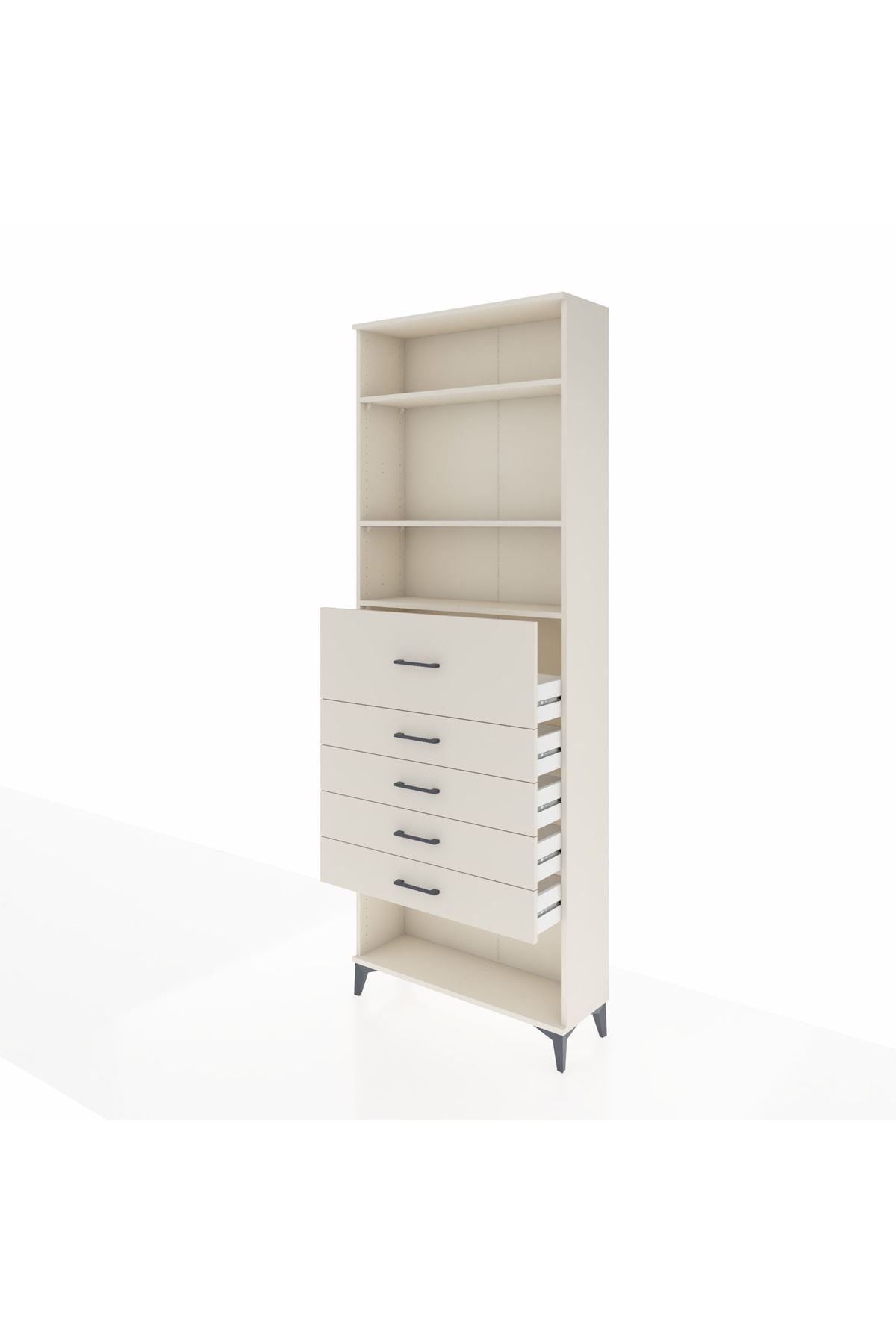 Arges Dolap 3 Raflı 5 Çekmeceli 88x30x243 - S33M124V1A