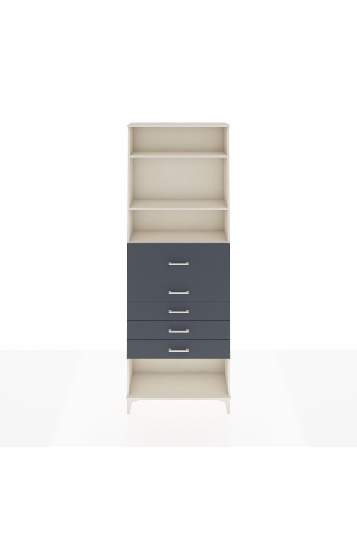 Arges Dolap 3 Raflı 5 Çekmeceli 88x30x243 - S33M124V2A